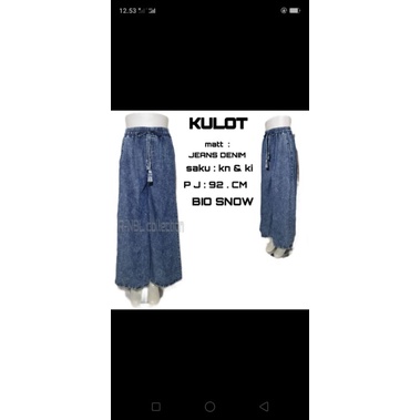 BOYFRIEND JEANS KULOT / KULOT JEANS SNOW / KULOT JEANS SNOW RAWIS JUMBO