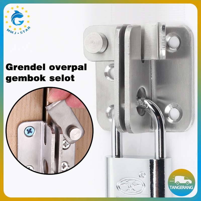 【Stainless Steel】Grendel Pintu Geser/Cantolan Gembok Kunci Pengait/Overpal Gembok/Grendel Overpal Gembok Selot