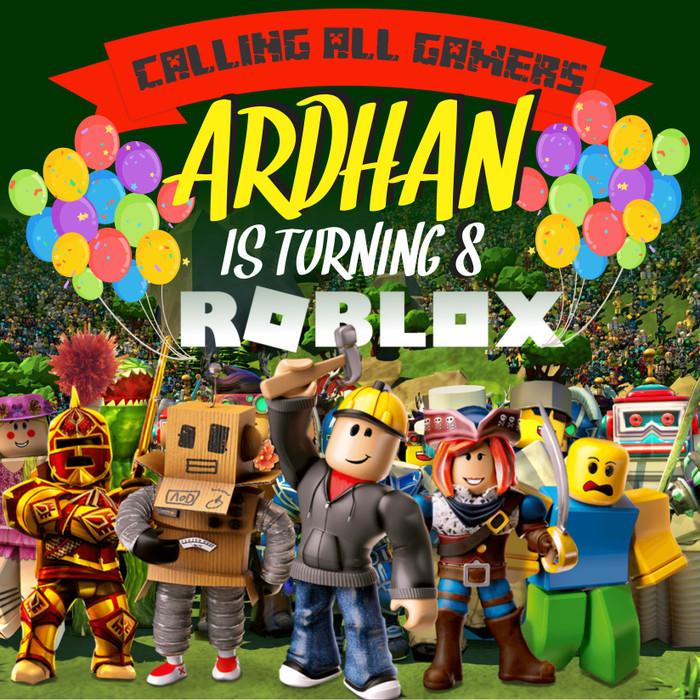 Banner Backdrop Spanduk Ultah Ulang Tahun Anak Roblox 35782