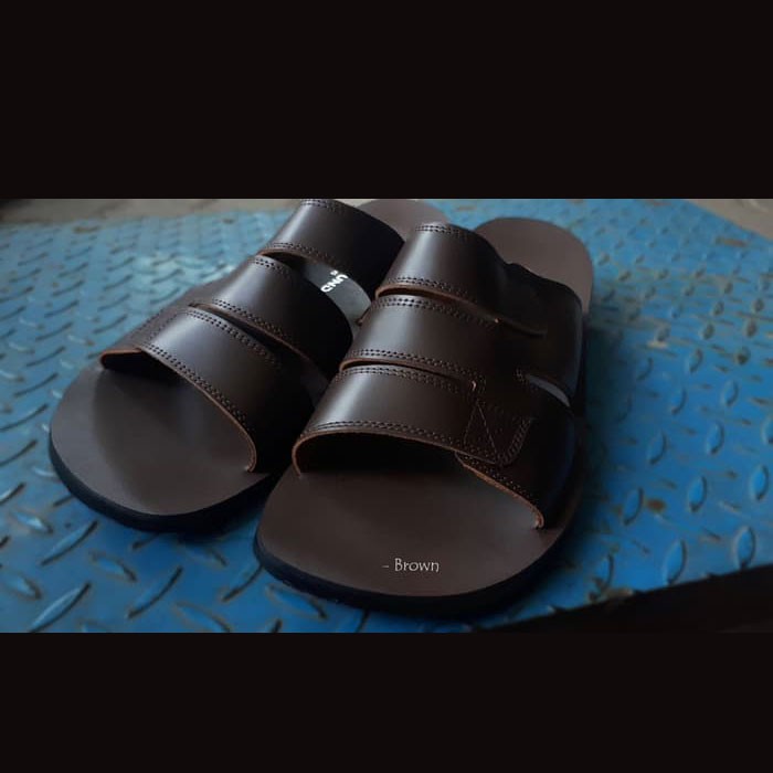 Sandal Casual Pria Ukuran Besar Jumbo Big Size Kulit Brown