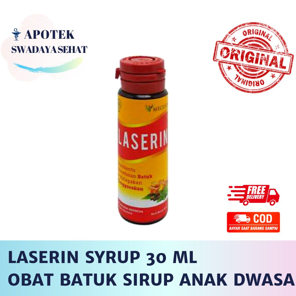 LASERIN Sirup Batuk 30 ML Syrup Cough Sakit Tenggorokan Anak Dewasa