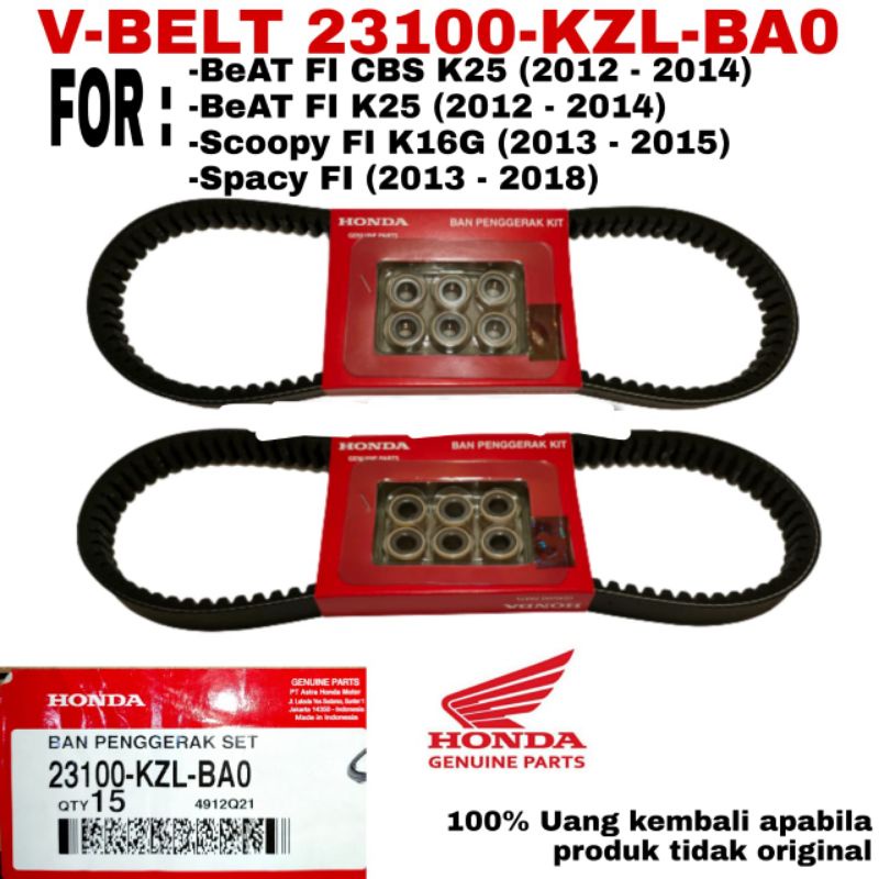 Van Belt V-Belt (Driven Kit) Plus Roller For Honda Beat FI /CBS K25 ( 2012 - 2014 )/ Honda Scoopy K1