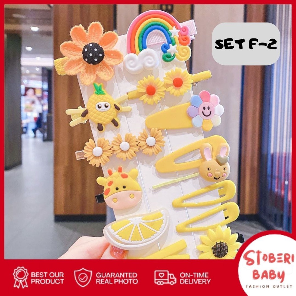 stoberi baby - JEPIT TWELVE Jepit Rambut Anak Fashion Korea Set 14 Jepit Rambut Kartun Jepit Rambut Gadis