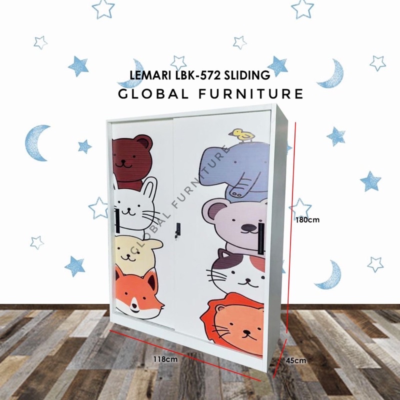 lemari pakaian besi sliding/lemari pakaian besi/lemari pakaian besi karakter/lemari pakaian import/l