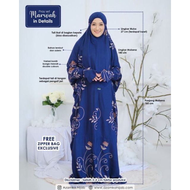 READY MUKENA MARWAH by Azamka Hijab Faidh - Matterial Rayon Premium
