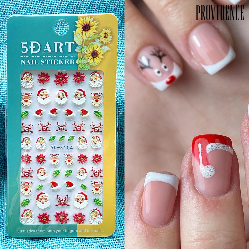 Providence Stiker Kuku Motif Snowflake Natal 5d Untuk Dekorasi Nail Art / Manicure Diy