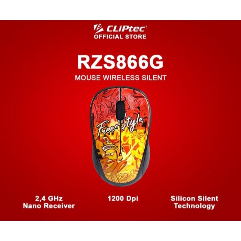 Mouse Wireless Silent RZS866G 2.4Ghz,cliptec