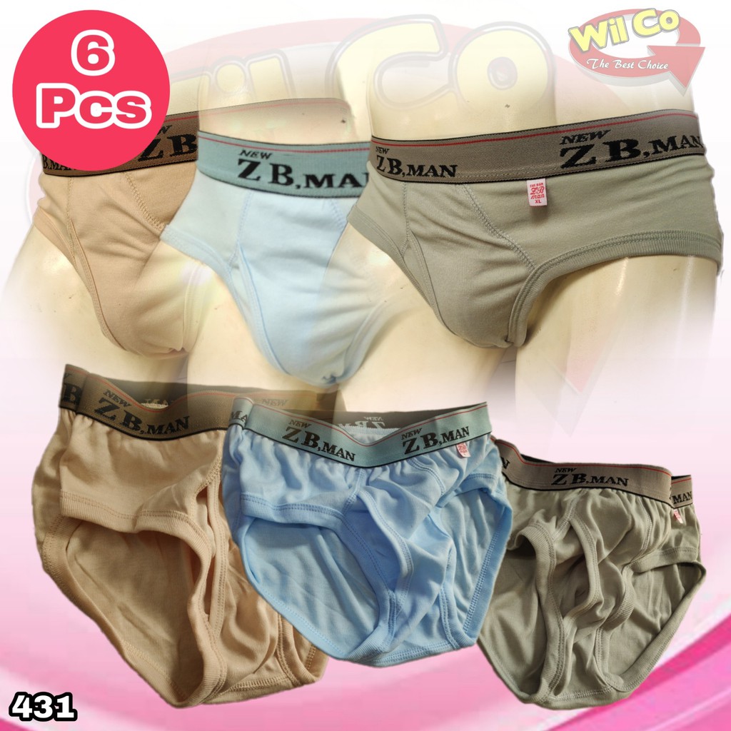 K431S - (DIJUAL PER 6 Pcs) CELANA DALAM SEGITIGA PRIA ZB MAN SIZE M - 3XL