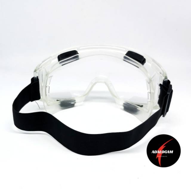 Kacamata Safety Goggle Google Clear Bening Motor Trail Sepeda Airsoft Gun