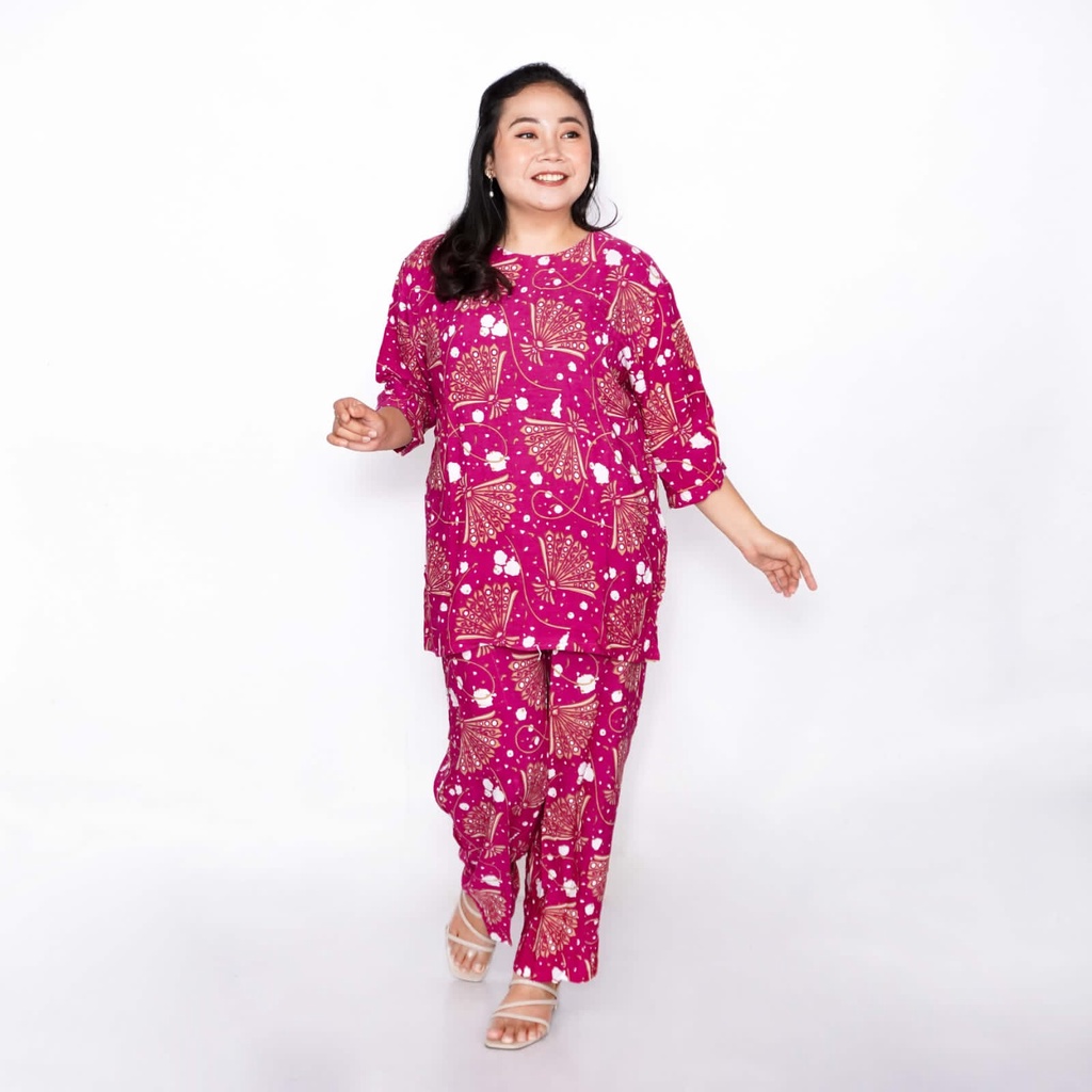 One Set Big Size /Tie Dye Jumbo/ Setelan Celana Panjang / Setelan / Tie Die Big Size / Tie Dye Rayon