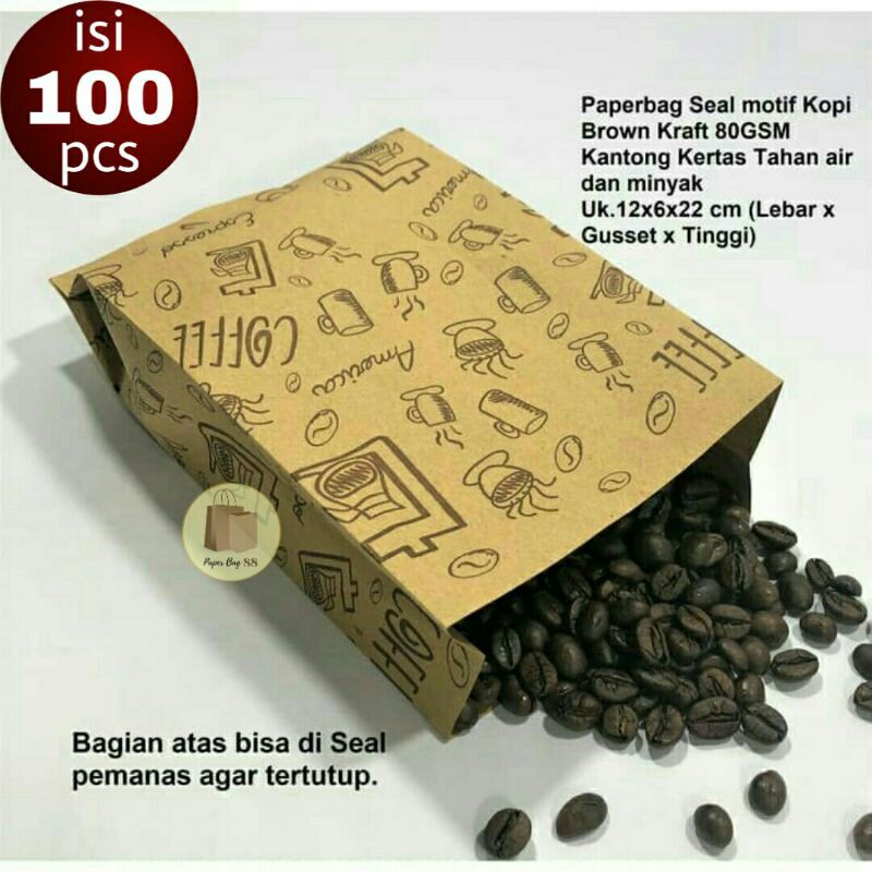 

Paperbag SEAL Kantong Kertas Motif Kopi 12x6x22 cm (isi 100 pcs)