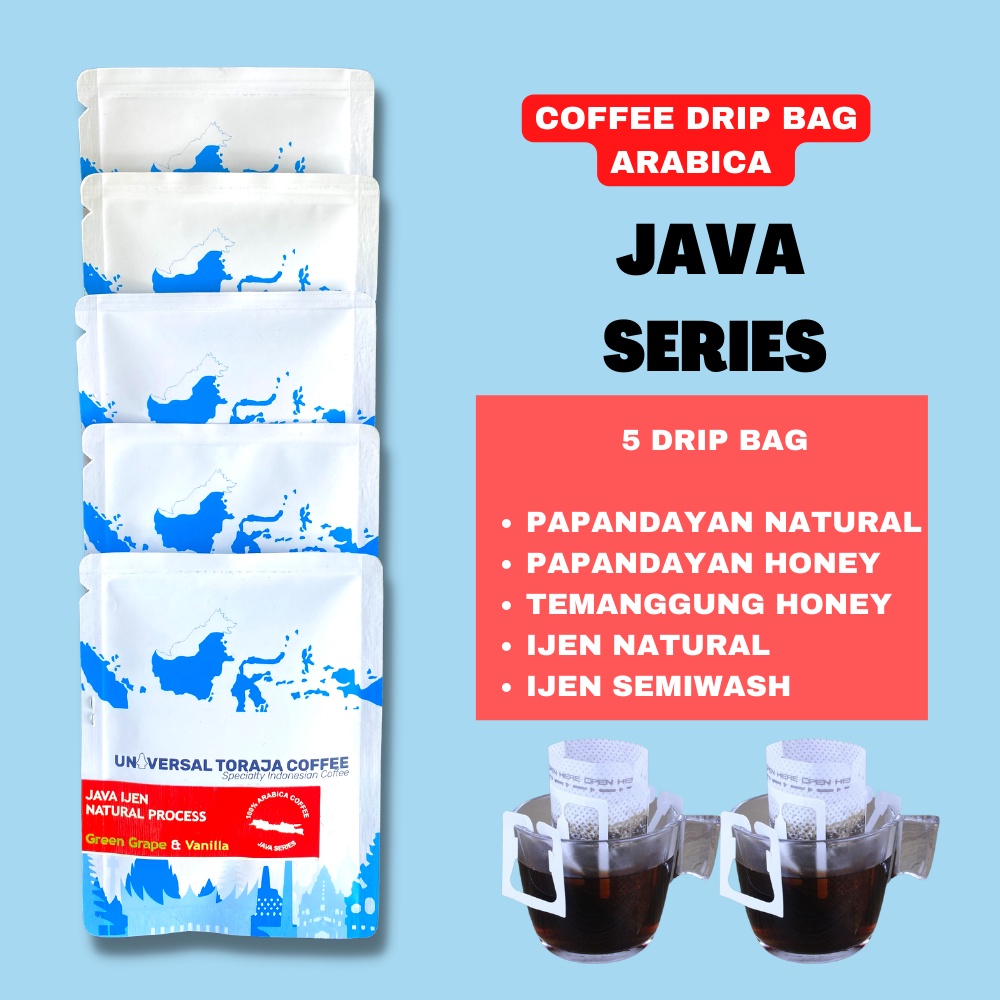 

Java Series Kopi Arabika Drip Bag Coffee 5pcs