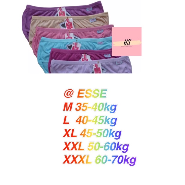 GROSIR UNDIES ESSE SIZE M-XXL/CELANA DALAM WANITA MEREK ESSE