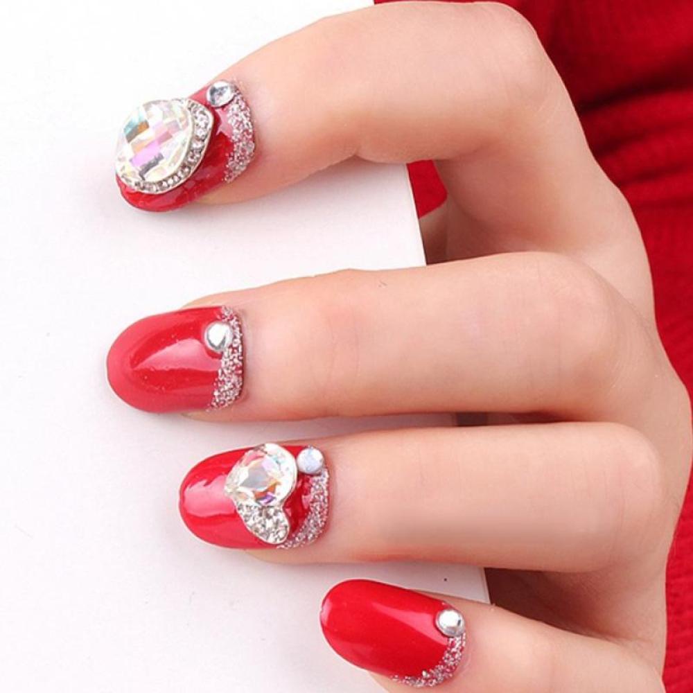 Timekey 18pcsset Berlian Imitasi 3D Bahan Alloy Untuk Dekorasi Nail Art A7K3