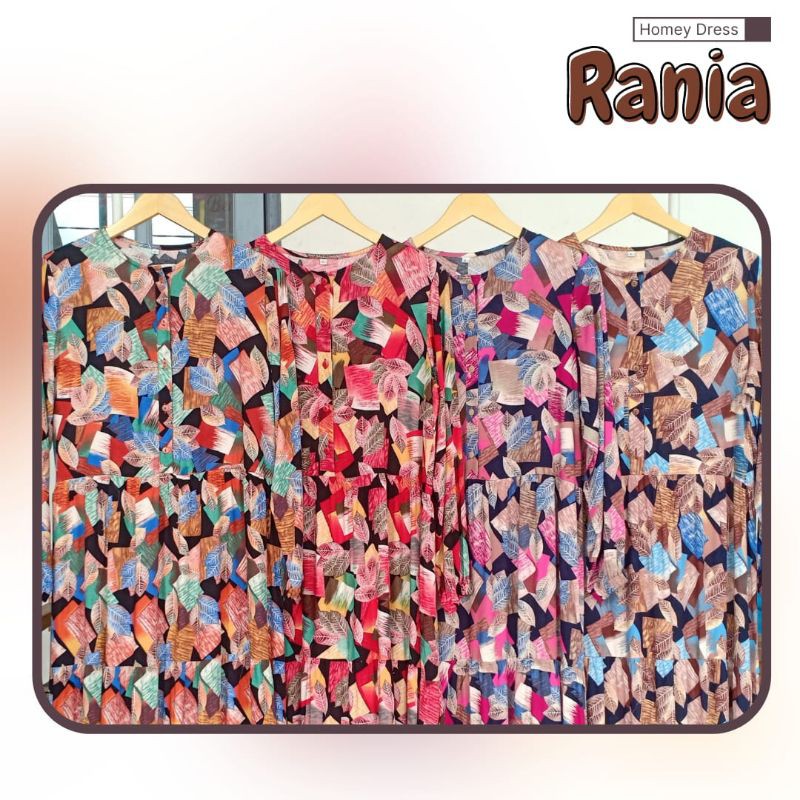 New - Homey Dress Motif Rania Gamis Dewasa Jumbo Bahan Katun Rayon Premium Nyaman Dipakai Bisa Cod