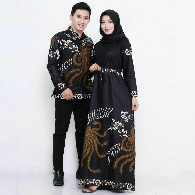 Batik Pekalongan Couple Gamis Batik Ahy Ukuran S Jumbo Shopee Indonesia