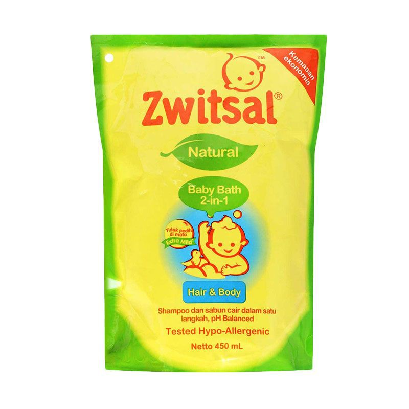 Zwitsal Natural Baby Bath 2 in 1 450ml (Refill)