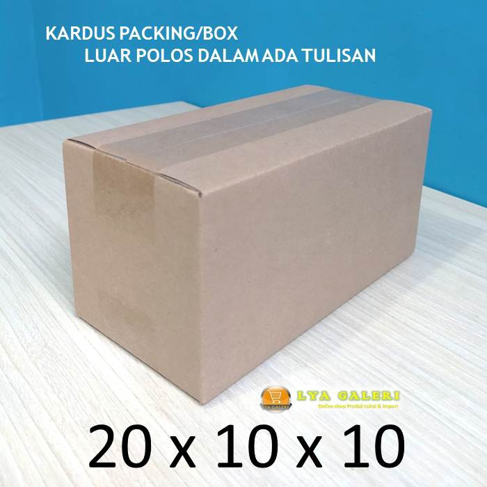 

Karton Box Kardus Packing Uk.20x10x10 cm Luar Polos Dalam Ada Tulisan