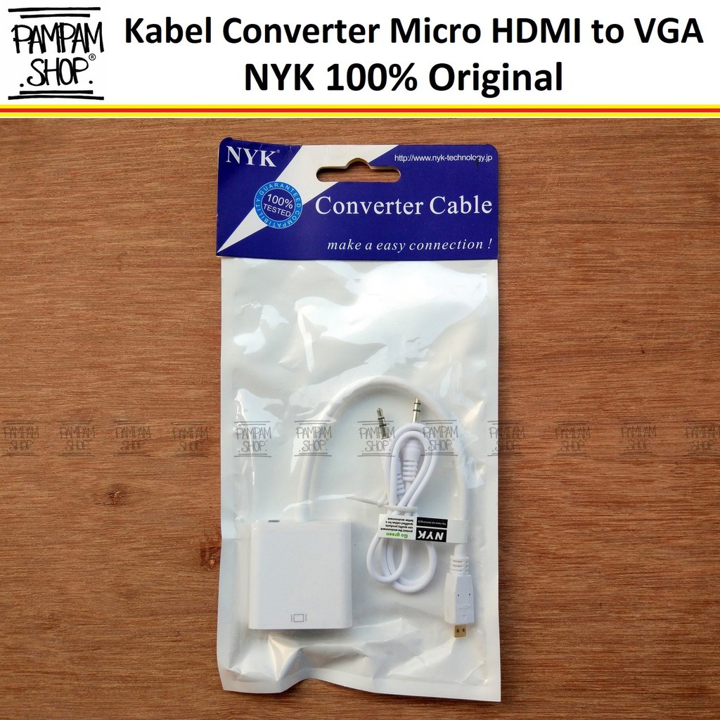 Kabel Converter Mini HDMI to VGA NYK Original Adapter Adaptor Konverter Proyektor Projector