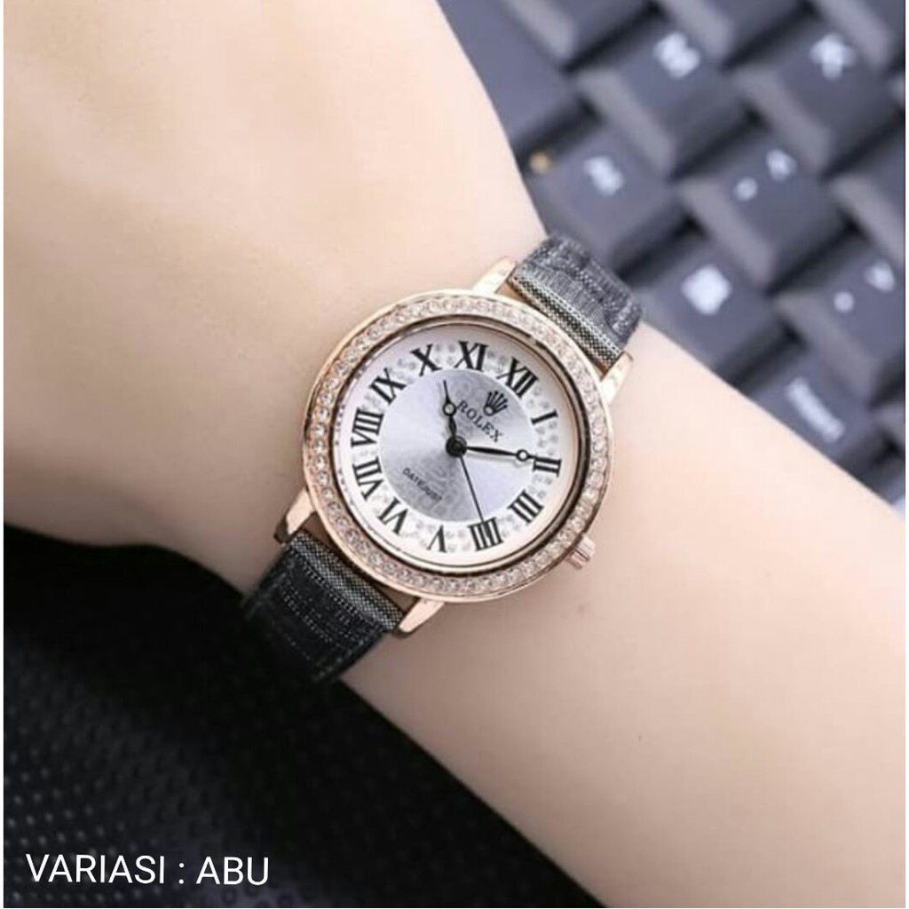 [ READY 6 WARNA ] JAM TANGAN MURAH WANITA ROLEX LEATHER ROMAWI // RX013