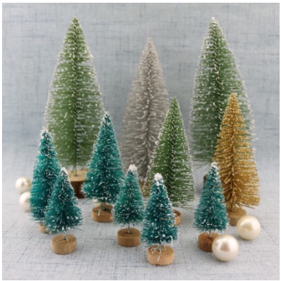 pohon natal jarum mini salju dekorasi ornamen pohon natal aksesoris pohon natal mini