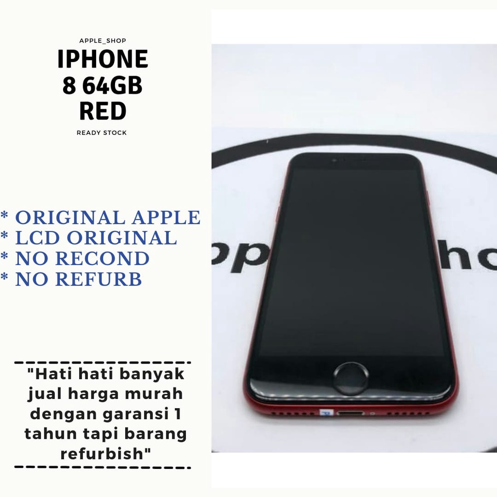 iPhone 8 64GB Red Lcd Original Mulus Original Bukan Refurbish / Rekondisi