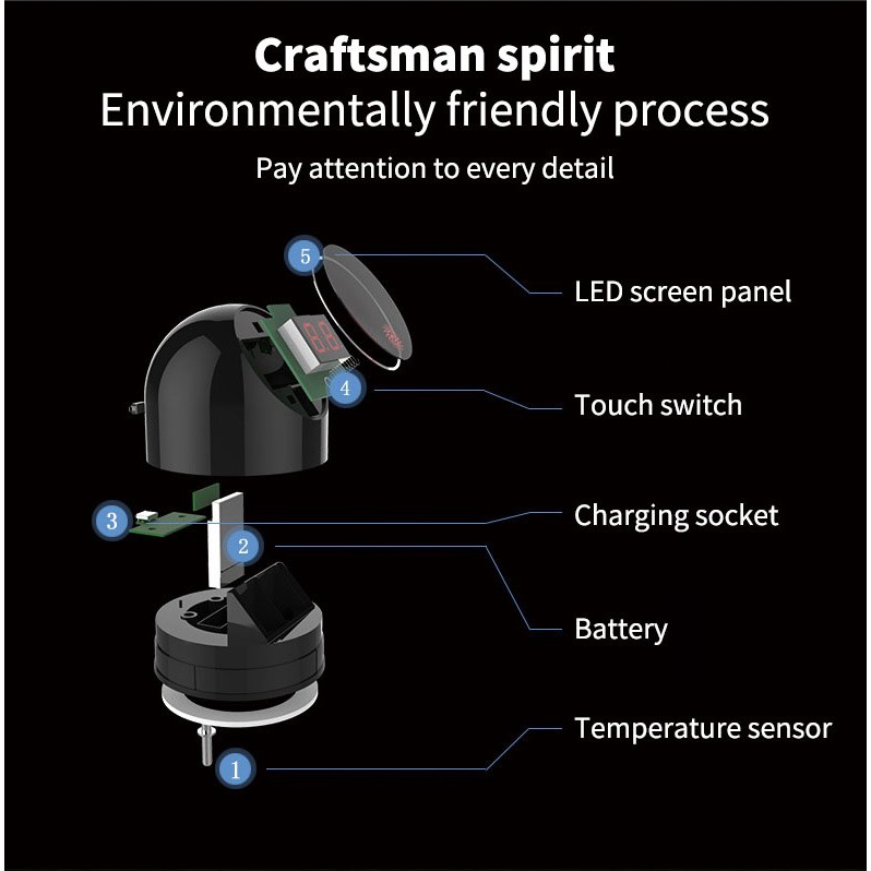 CROOR CR10 - Botol Termos Smart Insulation Vacuum LED Display 500ml - Botol Thermos dengan LCD 500ml