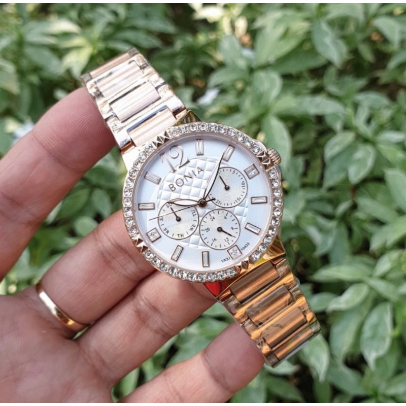 Jam tangan Cewek BONIA 10433, baterai mesin Miyota Japan, box Original