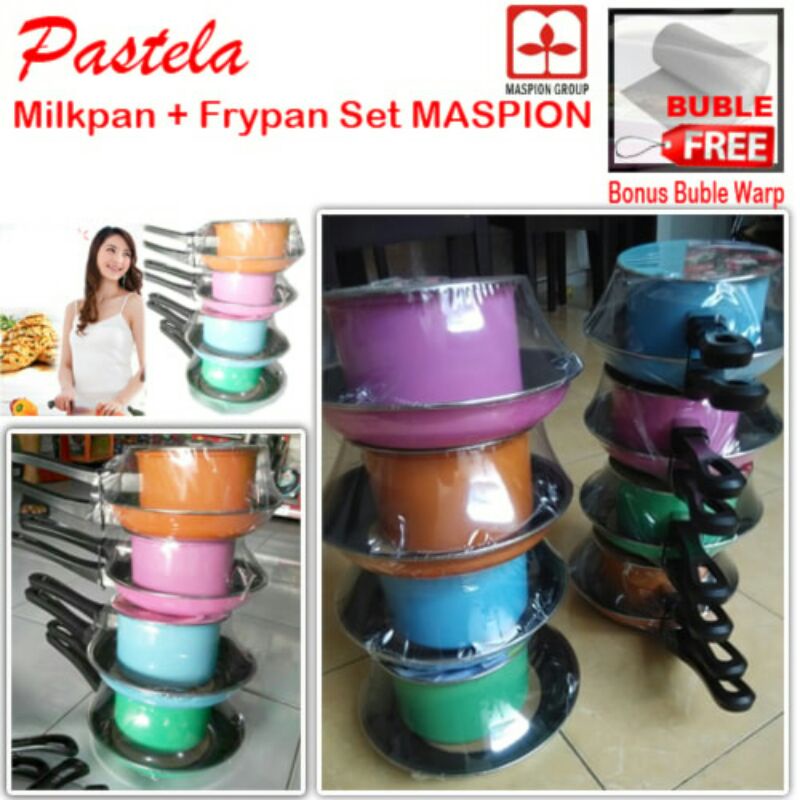 Milkpan + Frypan Pastela / Fry pan set Milk Pan set Maspion 20cm
