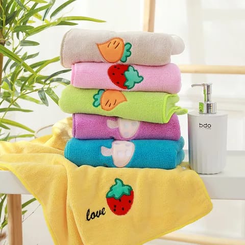 Handuk Mandi Dewasa Microfiber 70x140 cm Motif Buah Handuk Anak Bayi Import