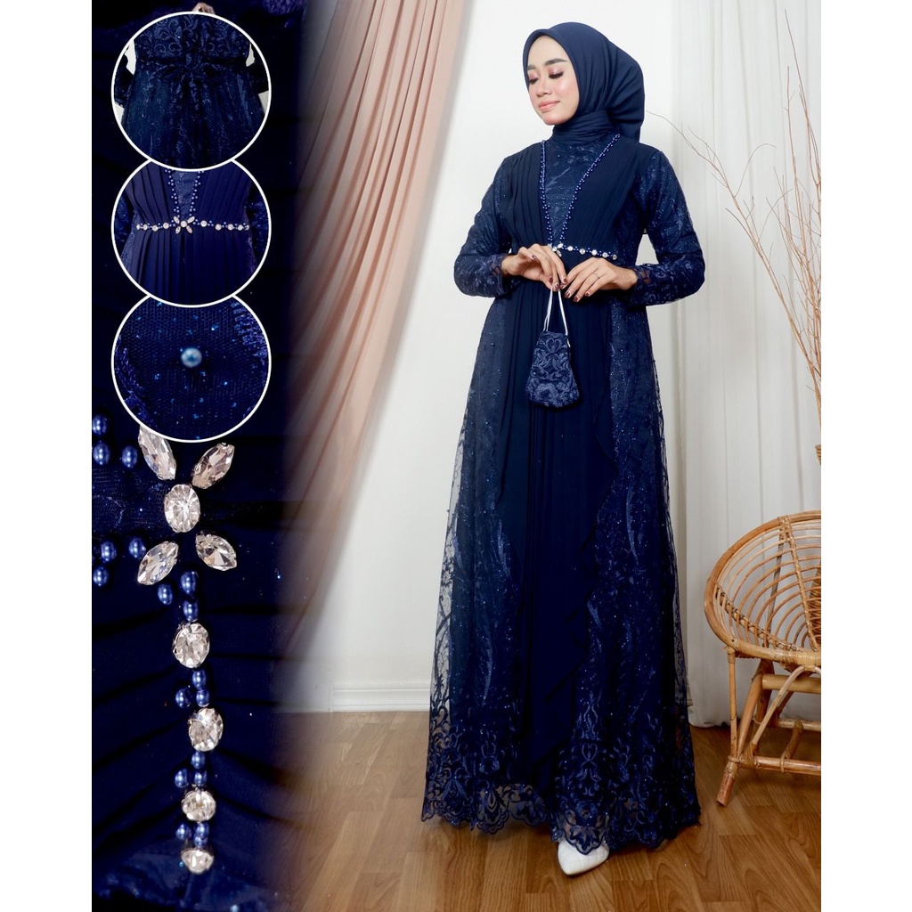 Permata Olshop / Kebaya Gamis Viara NK / Gamis Kebaya Pesta / Gamis Modern / Kebaya Kondangan / Gamis Bridesmaid