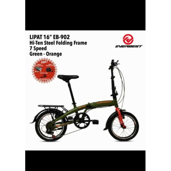 Sepeda Lipat 16inch Everbest EB-902 7sp free breket,lampu depan&belakang