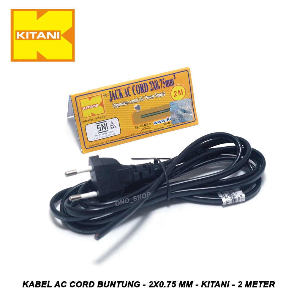 Kabel AC Cord Buntung - 2x0.75 mm - Kitani - 2 Meter