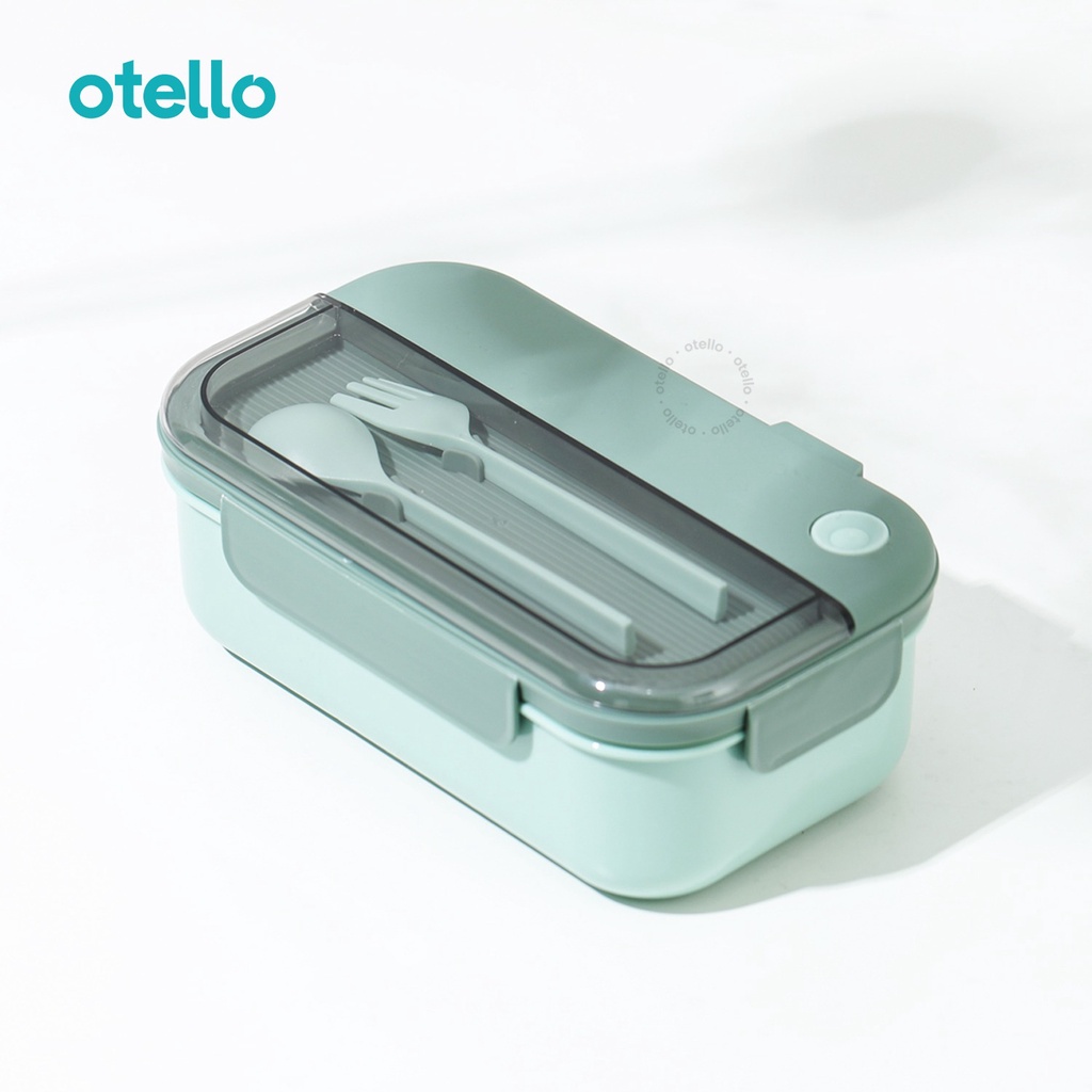 Otello Kotak Makan 1000ml Lunch Box Maru Rectangle Sendok Makan Set BPA Free Anti Tumpah Food Container