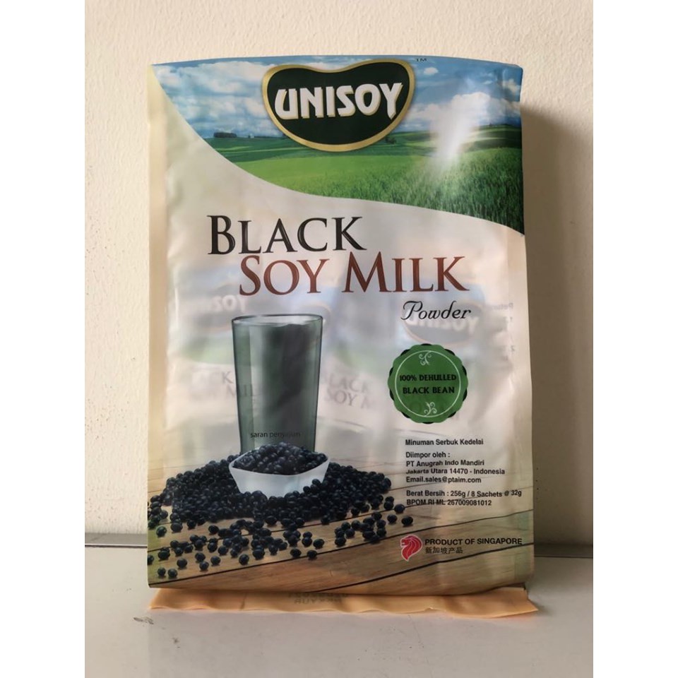 UNISOY Black soy milk powder / black bean/ serbuk susu kedelai 8x32g