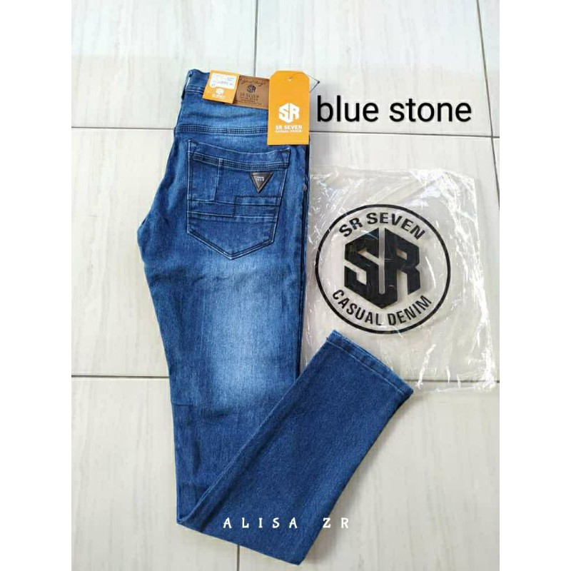 Celana Jeans Street Pria Distro warna hitam pekat bahan melar