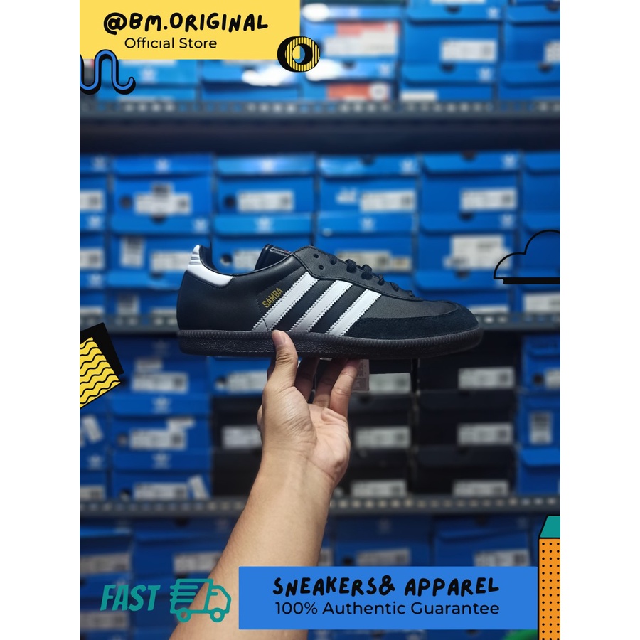 Adidas Samba LC Black White Core Black Leather ORIGINAL 19000