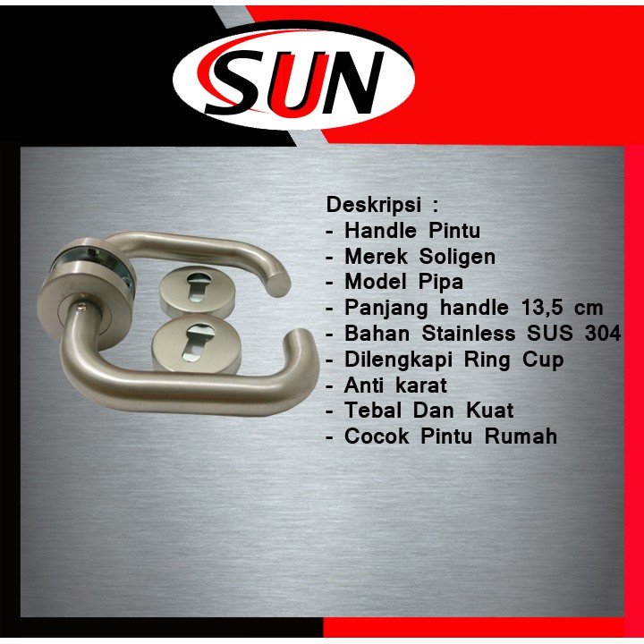 Handle Gagang Tarikan Pintu Kamar Mandi Rumah Wc Pipa Stainless