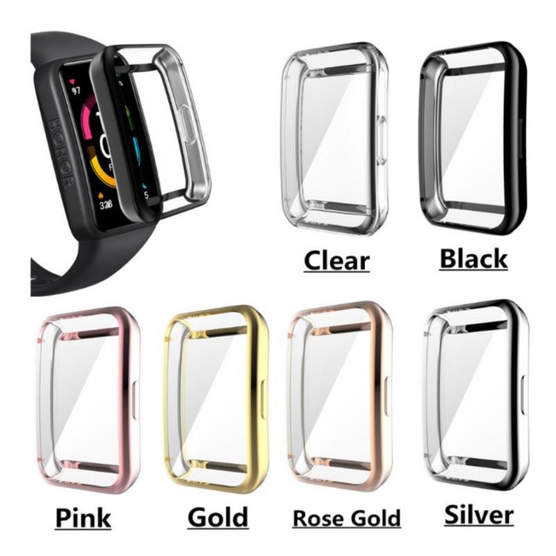 BUMPER SOFT TPU CASE HUAWEI HONOR BAND 6 7 PRO SOFT SILICONE SILIKON SILICON SHELL CASING COVER SCREEN PELINDUNG BODY PROTECTOR HUAWEI BAND 6 7 PRO GELANG PINTAR SMART WATCH BAND 6 7 SMARTWATCH SMARTBAND HUAWEI HONOR BAND 7 6 ANTI GORES PELINDUNG LAYAR