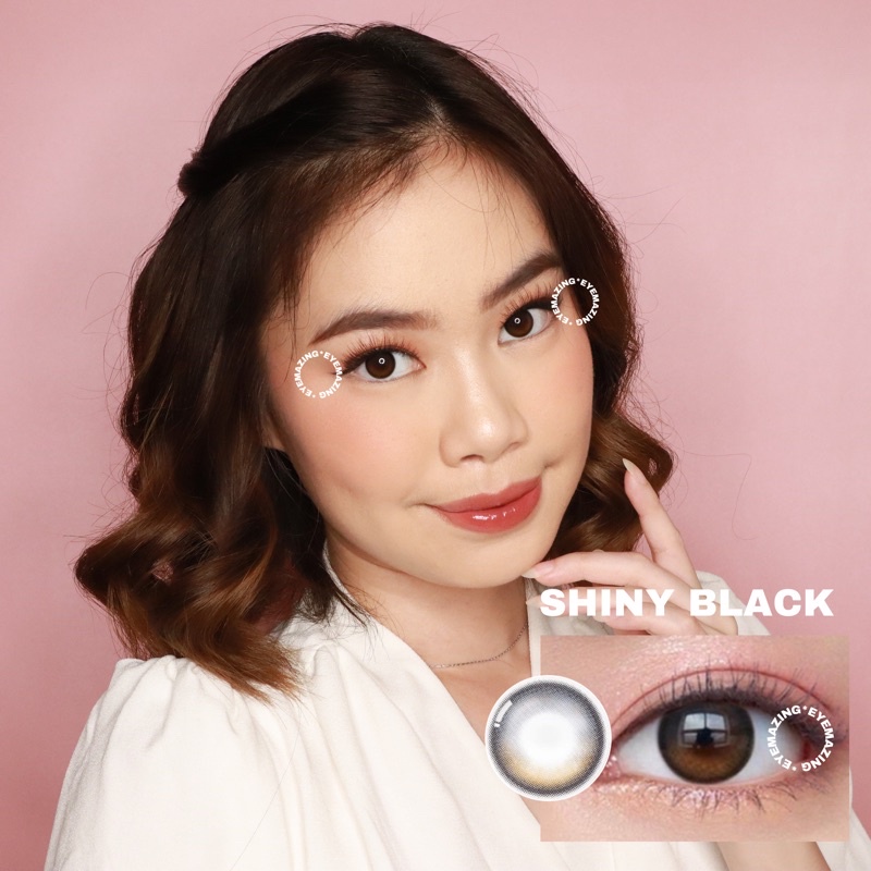 EYEMAZING Softlens - Shiny Ash Gray / Brown / Black / Abu / Coklat / Hitam Normal Minus Beda Minus