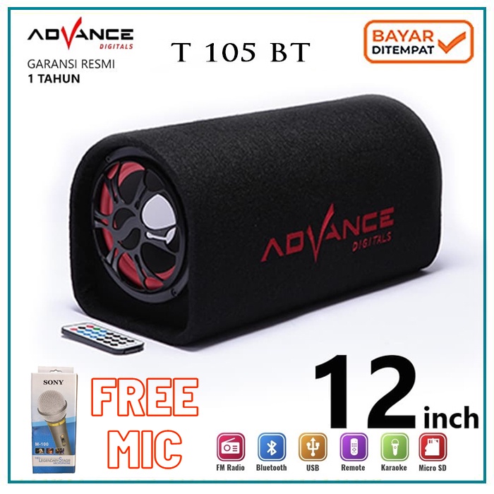 Speaker Advance T-105BT Speaker Bluetooth Portable [12INCH] Garansi