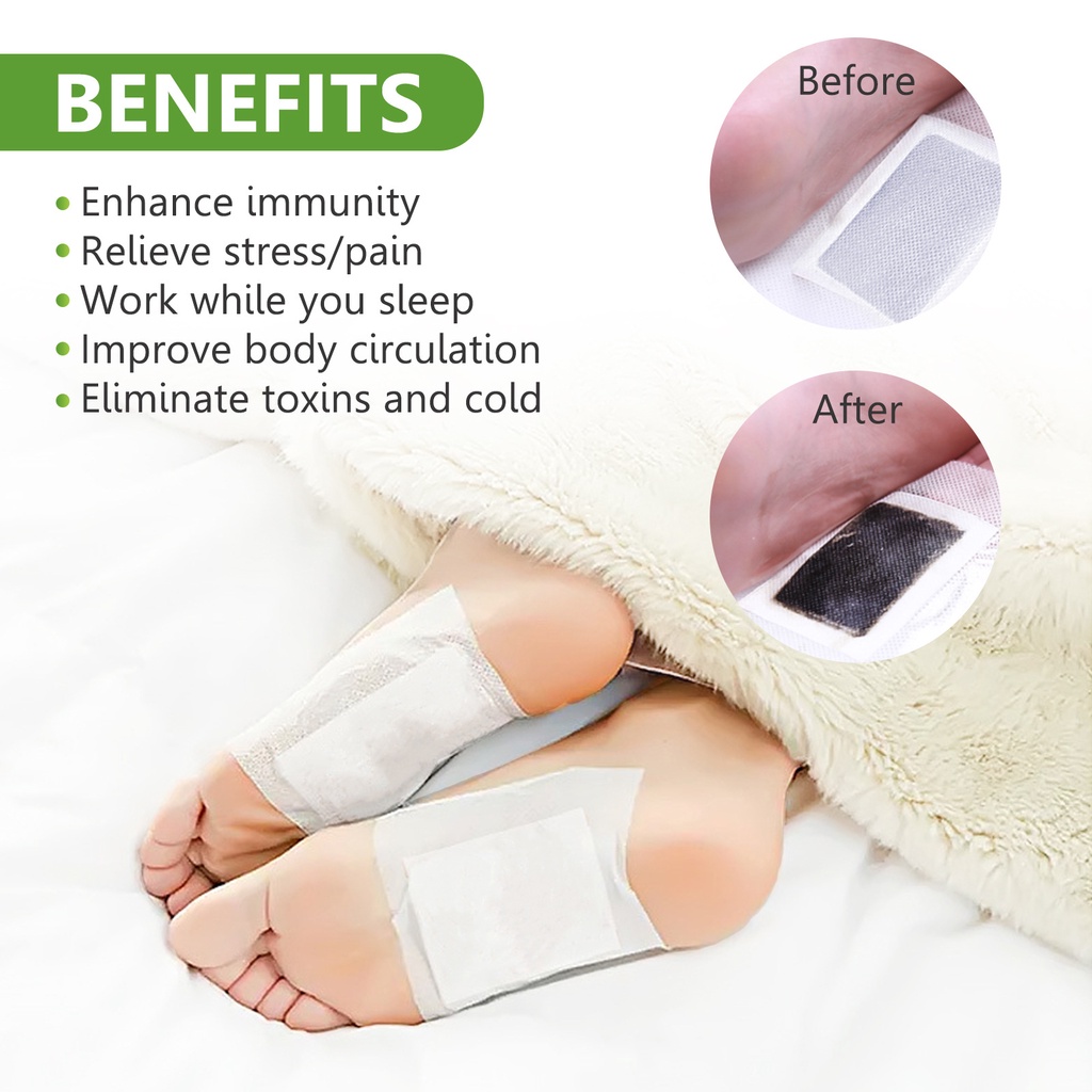 EELHOE Deep Cleaning Foot Patch 10pcs - Koyo Kaki Detox Racun Toksin Detok Kaki