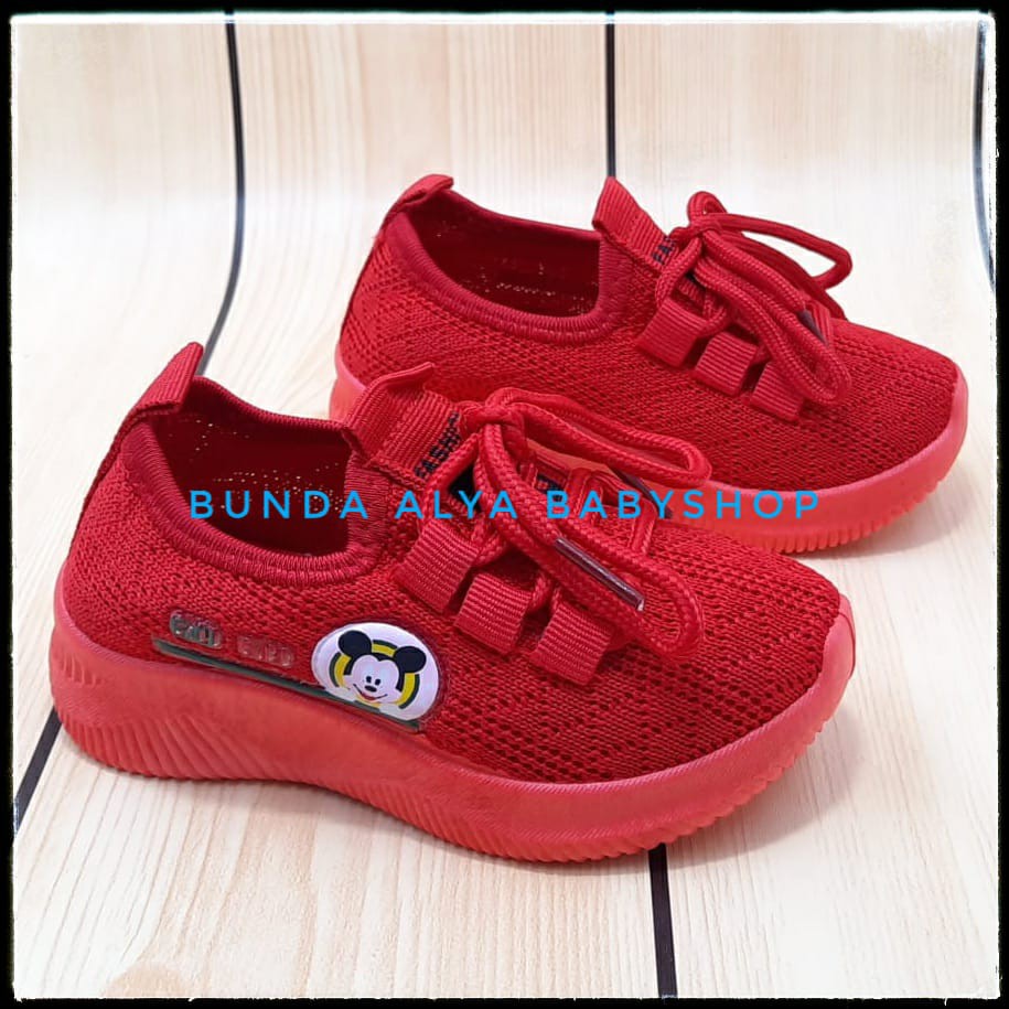 Sepatu Anak Laki Laki IMPORT Usia 2 Tahunan MERAH Elastis - Sepatu Anak Cowok Lentur Size 22 SALE