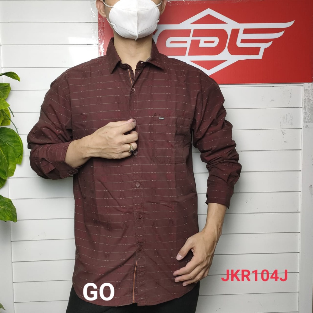 gos KBSRB CDL By (CARDINAL) Pakaian Pria Kemeja Hem Casual Slimfit Lengan Panjang Motif Distro Original