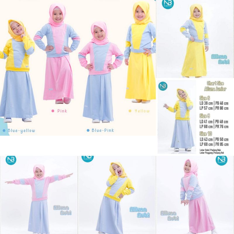 Set Rok Alluna Nubi / Setelan Rok Anak Perempuan / Setrok Anak / Set Rok Anak Perempuan / Setelan An