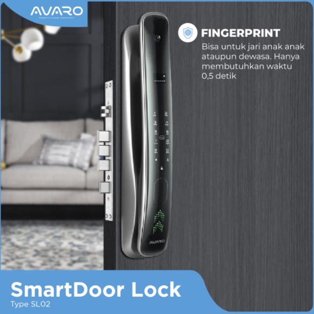 AVARO Smart Door Lock Digital Handle Kunci Pintu Fingerprint WIFI PIN Face