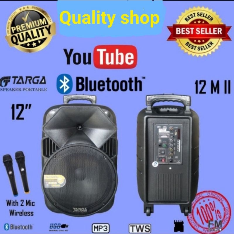 Speaker Portabel Wireless Bluetooth Usb 12inch TARGA 12 M ll