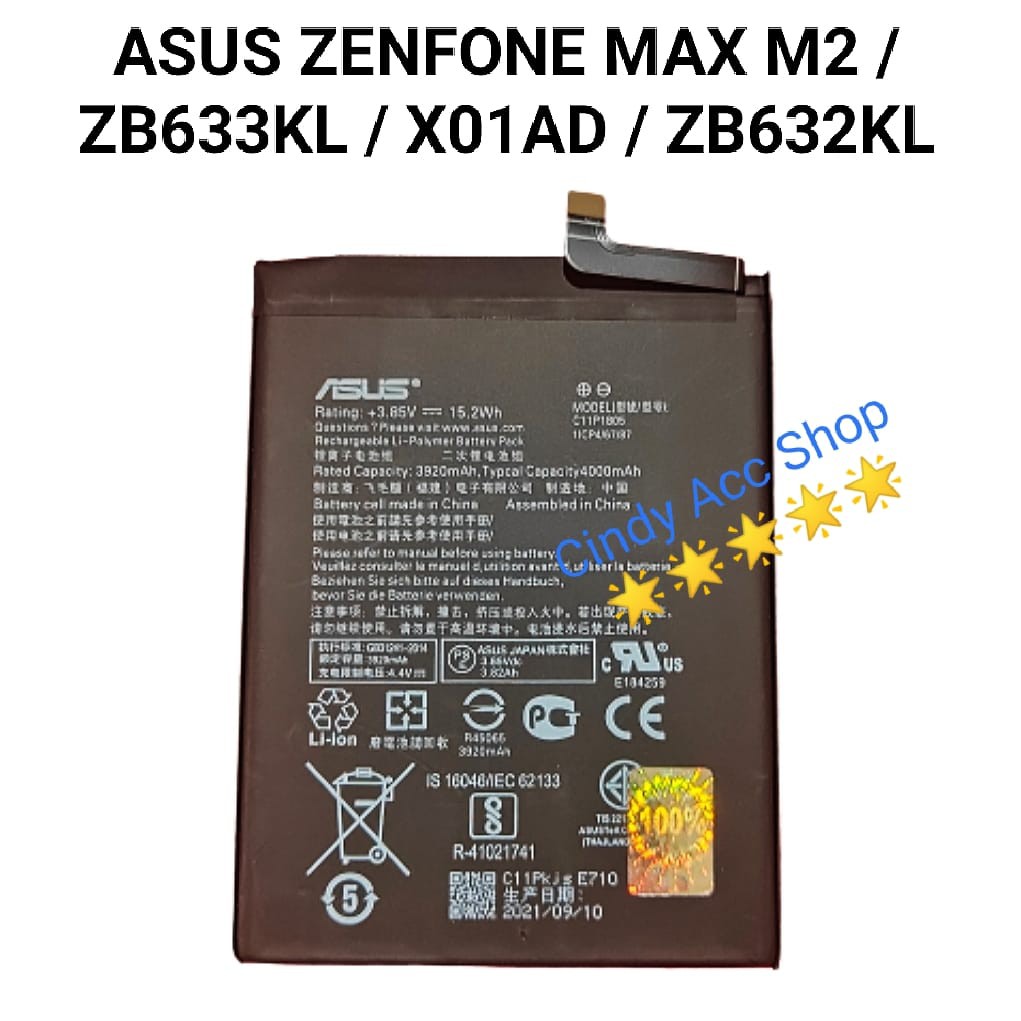 Baterai Battery Original Asus Zenfone Max M2 ZB632KL ZB633KL X01AD C11P1805