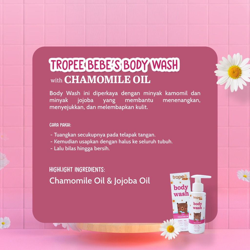Tropee Bebe // Body Wash Enriched With Chamomile Oil 100ml // Sabun Mandi Anak