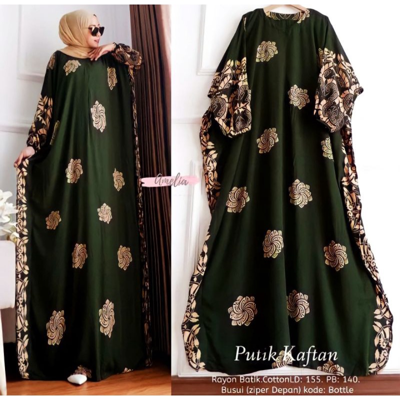 Putik Home Kaftan - Kaftan Wanita Jumbo Rayon Tie Dye Premium Gamis Dress Kekinian Bigsize LD 190 cm